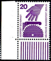 Berlin Poste N** Yv:394 Mi:404A Jederzeit Sicherheit Scie Circulaire (Coin De Feuille) - Ungebraucht