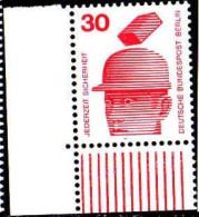 Berlin Poste N** Yv:389 Mi:406A Jederzeit Sicherheit Accidents De Chantier Coin D.feuille - Unused Stamps