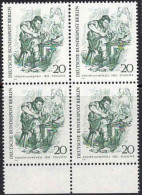 Berlin Poste N** Yv:325 Mi:334 Adolf Von Menzel Schuster (Bloc De 4) - Unused Stamps
