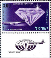 Israel Avion N** Yv:47 Mi:415 Export De Pierres Précieuses (Tabs) - Airmail