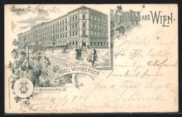 Lithographie Wien, Hotel Wimberger, Neubaugürtel 34  - Autres & Non Classés