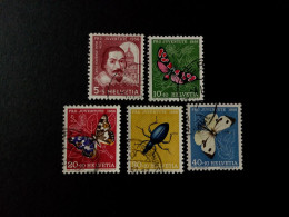 SCHWEIZ MI-NR. 632-636 GESTEMPELT(USED) PRO JUVENTUTE 1956 INSEKTEN SCHMETTERLINGE - Usados