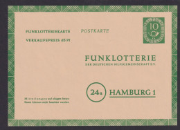 Bund Ganzsache Funklotterie FP 4 Posthorn 10 Pfg. Luxus Kat.-Wert 26,00 - Postcards - Used