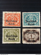 GERMANIA GERMANY ALLEMAGNE BAVIERE 1920 SERVICE OVERPRINT DEUTSCHES REICH CAT YVERT N. 28G- 28H- 28N- 28O - Used