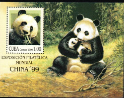 1999 Kuba Mi. Bl. 152 **MNH   Riesenpanda (Ailuropoda Melanoleuca) - Nuevos