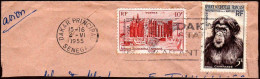AOF Poste Obl Yv:39-51 Chimpanzé & Soudan (TB Cachet à Date) 2-VI-1955 Sur Fragment - Used Stamps