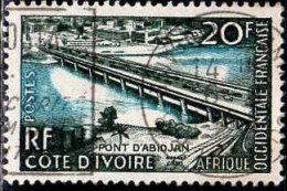 AOF Poste Obl Yv:65 Mi:86 Côte D'Ivoire Pont D'Abidjan (TB Cachet Rond) - Oblitérés