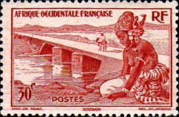 AOF Poste N* Yv:25 Mi:35 Soudan Pont à Bamako (sans Gomme) - Unused Stamps