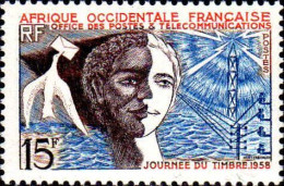 AOF Poste N* Yv:66 Mi:87 Journée Du Timbre (Trace De Charnière) - Unused Stamps