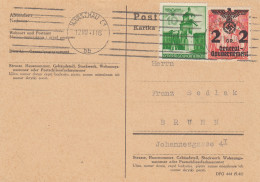 GG: Postkarte, Portogerecht Von Warschau Nach Brunn - Besetzungen 1938-45