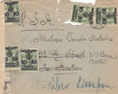 GG: Portogerechter Brief Nach USA Mit Dt. Und US Zensur über Lissabon - Ocupación 1938 – 45