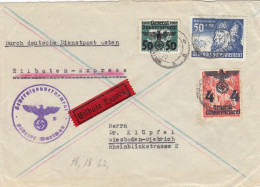 GG: Portogerechte MiF#38, Dienstbrief Eilboten Warschau Nach Wiesbaden - Ocupación 1938 – 45