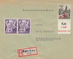 GG: MiF, Portogerecht Als Einschreiben Petrikau Nach Bitterfeld - Ocupación 1938 – 45