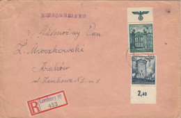 GG: Portogerechte MiF Mit HHZ, Einschreiben Lemberg Nach Krakau - Ocupación 1938 – 45