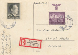 GG: Portogerechte Frankatur Einschreiben-Postkarte Garwolin Nach Lörrach, HHZ - Occupazione 1938 – 45