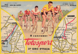 1954:  Italien: Totosport: All 22 Cards; 37. Giro D'Italia: 22 Different Cancels - Zonder Classificatie