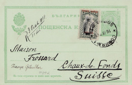 Bulgarien 1913: Ganzsache Sofia In Die Schweiz - Autres & Non Classés
