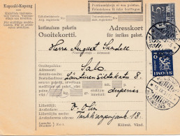 Finnland: 1931: Paketkarte Helsinki Nach Salo - Andere & Zonder Classificatie