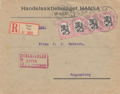 Finnland: 1923: Einschreiben Von Vasa Nach Regensburg - Sonstige & Ohne Zuordnung