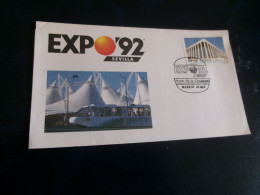 BELLE ENVELOPPE 1ER JOUR FDC   "EXPO 92 SEVILLA...LE CENTRE DE PRESSE" ..MADRID 20 AVRIL 92... - 1992 – Sevilla (Spanien)