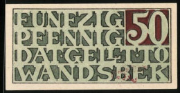 Notgeld Wandsbek 1919, 50 Pfennig, Gültigkeitsdauer 1 Monat  - Lokale Ausgaben