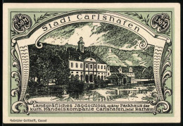 Notgeld Carlshafen, 1.50 Mark, Landgräfliches Jagdschloss, Jetzt Rathaus, Sieburg  - [11] Local Banknote Issues