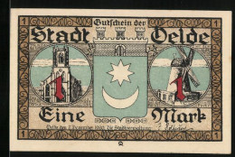 Notgeld Oelde 1920, 1 Mark, De Uelske Pinrenkranz, Windmühle  - [11] Lokale Uitgaven