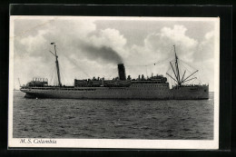 AK M. S. Columbia Auf Dem Wasser  - Passagiersschepen