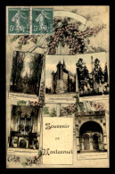 02 - MONTCORNET - SOUVENIR MULTIVUES - CARTE TOILEE ET COLORISEE - Sonstige & Ohne Zuordnung