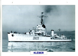 Fiche Navires De Guerre  Escorteur  France 1936 - KLEBER - Otros & Sin Clasificación
