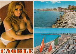 CARTOLINA  C18 CAORLE,VENEZIA,VENETO-SPIAGGIA,MARE,SOLE,ESTATE,VACANZA,BARCHE A VELA,BELLA ITALIA,VIAGGIATA 1972 - Rimini