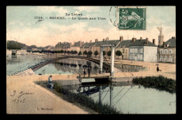 45 - BRIARE - LE QUAI AUX VINS - PECHE A LA LIGNE - CARTE COLORISEE - EDITEUR L. MARCHAND, SULLY-SUR-LOIRE - Briare