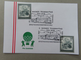 Österreich Pro Juventute - Mit Sonderstempel 30. 5. 1987 Wien, 3. Wiener Tramwaytag (Nr.1898) - Autres & Non Classés
