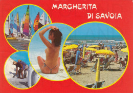 CARTOLINA  C18 MARGHERITA DI SAVOIA,BARLETTA,PUGLIA-MARE,SOLE,ESTATE,VACANZA,SPIAGGIA,BELLA ITALIA,VIAGGIATA 1986 - Barletta