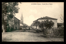 55 - LIGNIERES - GRANDE RUE ET EGLISE - EDITEUR LECLERC - Autres & Non Classés