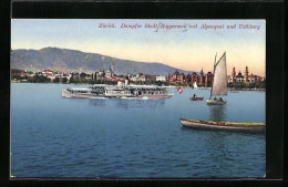 AK Zürich, Dampfer Stadt Rapperswil Mit Alpenquai Und Uetliberg  - Autres & Non Classés