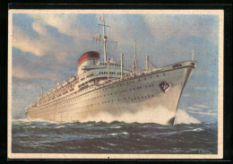 Künstler-AK Passagierschiff Augustus Auf Hoher See, Società Di Navigazione Genova  - Passagiersschepen