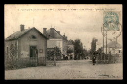 61 - CONDE-SUR-HUISNE - PASSAGE A NIVEAU - LES HOTELS - ROUTE DE ROMELARD - Autres & Non Classés