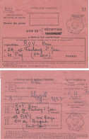 HAUTE LOIRE AVIS DE RECEPTION 1955 LE BRIGNON AGENCE POSTALE - 1921-1960: Modern Tijdperk