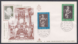 Vatican 1962 Private Cover 2nd Vatican Council, Sculpture, Religious Art, Christian, Christianity, Catholic Church - Lettres & Documents