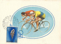 131  Cyclisme, J.O. Tokyo: Carte Maximum Saint-Marin, 1964 - Olympics, Cycling Maximum Card From San Marino Bicycle Vélo - Radsport