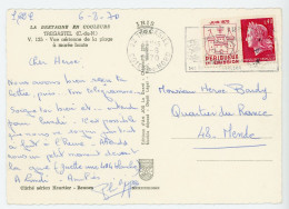 TIMBRE DE LA 1ERE EMISSION DE PERIGUEUX 1970 SEUL SUR CP 1970 TREGASTEL COTES DU NORD - 1961-....