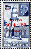 Cte Des Somalis Poste N** Yv:251 Mi:265 Philippe Pétain & Mosquée De Djibouti (Dent(s) 1 Peu Courte) - Unused Stamps