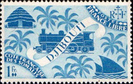 Cte Des Somalis Poste N** Yv:240 Mi:252 France Libre Locomotive - Unused Stamps