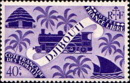 Cte Des Somalis Poste N** Yv:238 Mi:250 France Libre Locomotive - Unused Stamps