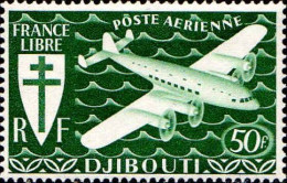 Cte Des Somalis Avion N** Yv: 6 Mi:200 Avion Quadrimoteur & Croix De Lorraine - Nuevos