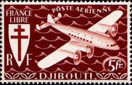 Cte Des Somalis Avion N** Yv: 3 Mi:197 Avion Quadrimoteur & Croix De Lorraine - Ongebruikt