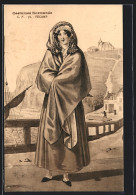 CPA Illustrateur Fécamp, Junge Femme En Costume Typique Der Normandie  - Unclassified