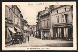 CPA Mareuil-sur-Belle, Rue De Rudeau Et Place Lafayette  - Otros & Sin Clasificación