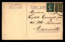 68 - COLMAR - CARTE DE SERVICE - CH. DIETZ, MANUFACTURE DE CUIRS - Colmar